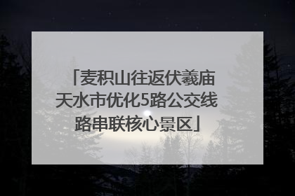 麦积山往返伏羲庙 天水市优化5路公交线路串联核心景区