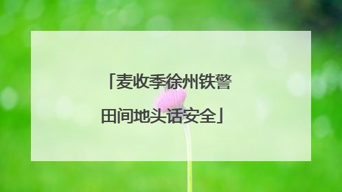 麦收季徐州铁警田间地头话安全