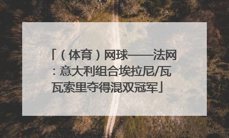 （体育）网球——法网：意大利组合埃拉尼/瓦瓦索里夺得混双冠军