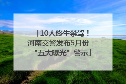 10人终生禁驾！河南交警发布5月份“五大曝光”警示