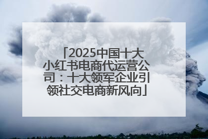 2025中国十大小红书电商代运营公司：十大领军企业引领社交电商新风向