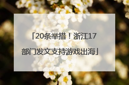 20条举措！浙江17部门发文支持游戏出海