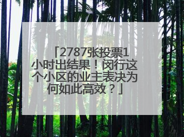 2787张投票1小时出结果！闵行这个小区的业主表决为何如此高效？