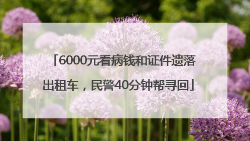 6000元看病钱和证件遗落出租车，民警40分钟帮寻回
