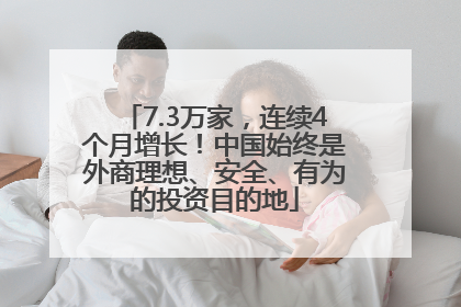 7.3万家，连续4个月增长！中国始终是外商理想、安全、有为的投资目的地